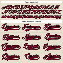Load image into Gallery viewer, Custom Cream Maroon-Black Hockey Lace Neck Jersey