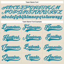 Load image into Gallery viewer, Custom Cream Teal-Gray Hockey Lace Neck Jersey