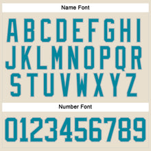 Load image into Gallery viewer, Custom Cream Teal-Gray Hockey Lace Neck Jersey