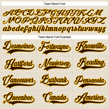 Load image into Gallery viewer, Custom Cream Brown-Gold Hockey Lace Neck Jersey