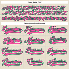 Load image into Gallery viewer, Custom Cream Pink-Kelly Green Hockey Lace Neck Jersey