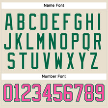 Load image into Gallery viewer, Custom Cream Pink-Kelly Green Hockey Lace Neck Jersey