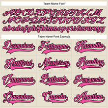 Load image into Gallery viewer, Custom Cream Pink-Black Hockey Lace Neck Jersey