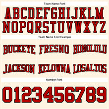 Load image into Gallery viewer, Custom Stitched Cream Red-Black Football Pullover Sweatshirt Hoodie
