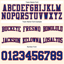 Load image into Gallery viewer, Custom Stitched Cream Royal-Red Football Pullover Sweatshirt Hoodie