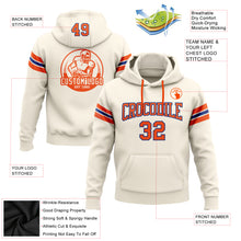 Load image into Gallery viewer, Custom Stitched Cream Orange-Royal Football Pullover Sweatshirt Hoodie