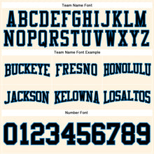 Load image into Gallery viewer, Custom Stitched Cream Black-Blue Football Pullover Sweatshirt Hoodie