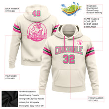 Load image into Gallery viewer, Custom Stitched Cream Pink-Kelly Green Football Pullover Sweatshirt Hoodie