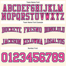 Load image into Gallery viewer, Custom Stitched Cream Pink Black-Light Blue Football Pullover Sweatshirt Hoodie