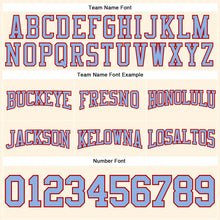 Load image into Gallery viewer, Custom Stitched Cream Light Blue-Red Football Pullover Sweatshirt Hoodie