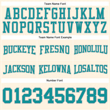 Load image into Gallery viewer, Custom Stitched Cream Teal-Gray Football Pullover Sweatshirt Hoodie