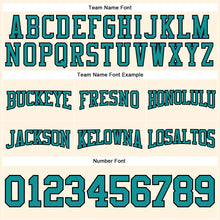 Load image into Gallery viewer, Custom Stitched Cream Teal-Black Football Pullover Sweatshirt Hoodie