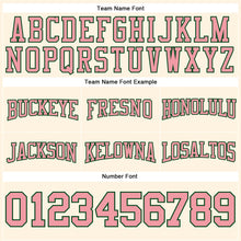 Load image into Gallery viewer, Custom Stitched Cream Medium Pink-Green Football Pullover Sweatshirt Hoodie