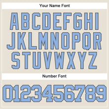 Load image into Gallery viewer, Custom Cream Light Blue-Steel Gray Authentic Baseball Jersey