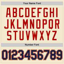 Load image into Gallery viewer, Custom Cream Navy Old Gold-Red Authentic Throwback Baseball Jersey