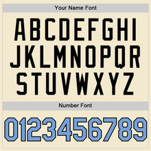 Load image into Gallery viewer, Custom Cream Light Blue-Black Authentic Throwback Baseball Jersey