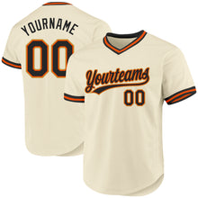 Load image into Gallery viewer, Custom Cream Black Orange-Old Gold Authentic Throwback Baseball Jersey