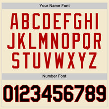 Load image into Gallery viewer, Custom Cream Black-Red Authentic Throwback Baseball Jersey