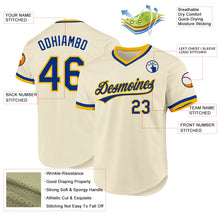 Load image into Gallery viewer, Custom Cream Royal-Gold Authentic Throwback Baseball Jersey