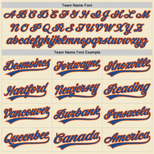 Load image into Gallery viewer, Custom Cream Blue-Orange Authentic Throwback Baseball Jersey