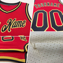 Load image into Gallery viewer, Custom Cream Black-Gold Authentic Throwback Basketball Jersey