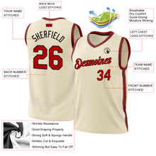 Load image into Gallery viewer, Custom Cream Red-Black Authentic Throwback Basketball Jersey