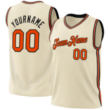 Load image into Gallery viewer, Custom Cream Orange-Black Authentic Throwback Basketball Jersey