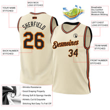 Load image into Gallery viewer, Custom Cream Black Orange-Old Gold Authentic Throwback Basketball Jersey
