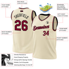 Load image into Gallery viewer, Custom Cream Maroon-Black Authentic Throwback Basketball Jersey