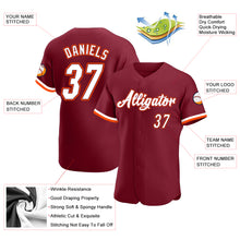 Load image into Gallery viewer, Custom Crimson White-Orange Authentic Baseball Jersey