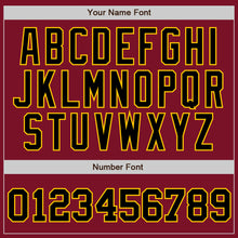 Load image into Gallery viewer, Custom Crimson Black Pinstripe Black-Gold Authentic Baseball Jersey