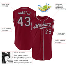 Load image into Gallery viewer, Custom Crimson Gray-Black Authentic Sleeveless Baseball Jersey