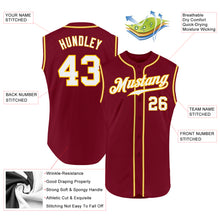 Load image into Gallery viewer, Custom Crimson White-Gold Authentic Sleeveless Baseball Jersey