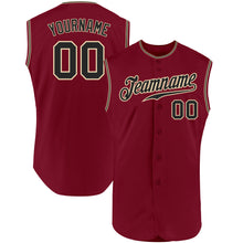 Load image into Gallery viewer, Custom Crimson Black-Cream Authentic Sleeveless Baseball Jersey