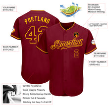 Load image into Gallery viewer, Custom Crimson Crimson-Gold Authentic Baseball Jersey