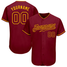 Load image into Gallery viewer, Custom Crimson Crimson-Gold Authentic Baseball Jersey