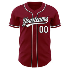Load image into Gallery viewer, Custom Crimson White-Black Authentic Baseball Jersey