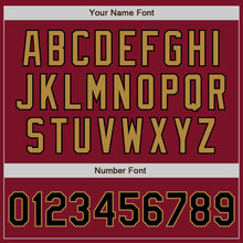 Load image into Gallery viewer, Custom Crimson Black-Old Gold Authentic Baseball Jersey