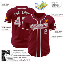 Load image into Gallery viewer, Custom Crimson Gray-White Authentic Baseball Jersey