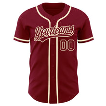 Load image into Gallery viewer, Custom Crimson Crimson-Cream Authentic Baseball Jersey