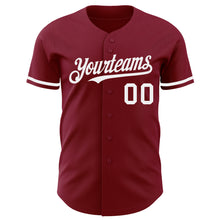 Load image into Gallery viewer, Custom Crimson White Authentic Baseball Jersey