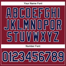 Load image into Gallery viewer, Custom Crimson White Pinstripe Navy Authentic Baseball Jersey