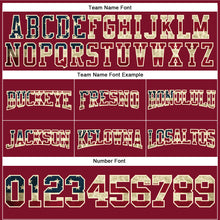 Load image into Gallery viewer, Custom Stitched Crimson Vintage USA Flag Cream-Black Football Pullover Sweatshirt Hoodie