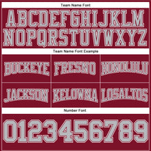 Load image into Gallery viewer, Custom Stitched Crimson Gray-White Football Pullover Sweatshirt Hoodie