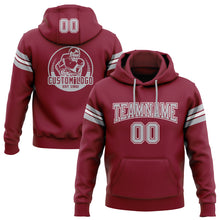 Load image into Gallery viewer, Custom Stitched Crimson Gray-White Football Pullover Sweatshirt Hoodie