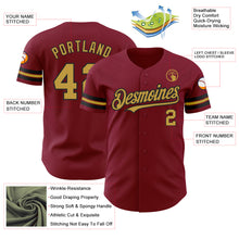 Load image into Gallery viewer, Custom Crimson Old Gold-Black Authentic Baseball Jersey