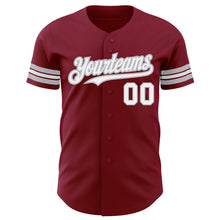 Load image into Gallery viewer, Custom Crimson White-Gray Authentic Baseball Jersey