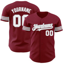 Load image into Gallery viewer, Custom Crimson White-Gray Authentic Baseball Jersey