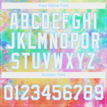 Load image into Gallery viewer, Custom Women's Tie Dye White-Light Blue Rainbow 3D V-Neck Cropped Baseball Jersey