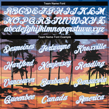 Load image into Gallery viewer, Custom Women's Light Blue White-Light Blue Hawaii Palm Trees 3D V-Neck Cropped Baseball Jersey